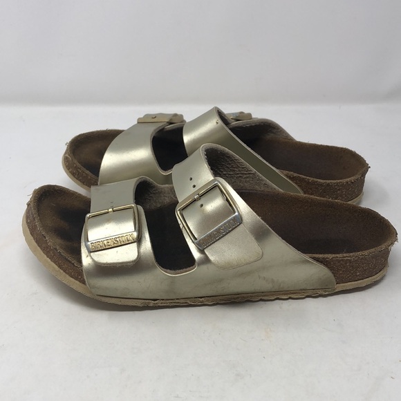 Birkenstock Arizona Girl’s Gold Sandals - Picture 4 of 13
